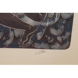 Engraving entitled ‘Rain Showers’, signed ERNI