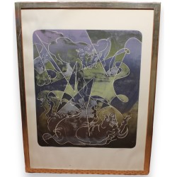 Engraving entitled ‘Lightning and Thunder’, signed ERNI