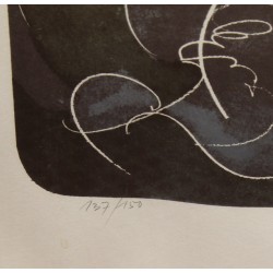 Gravure "Eclairs et tonnerre" signée ERNI