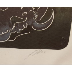 Gravure "Eclairs et tonnerre" signée ERNI