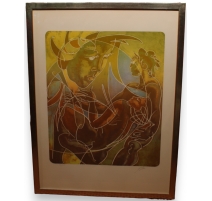 Gravure "Couple" signée ERNI