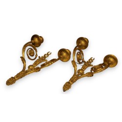A pair of Louis XVI-style wall lights with two lights