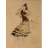 Dessin "Danseuse" signé C. LOUPOT