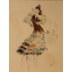 Dessin "Danseuse" signé C. LOUPOT