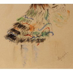 Dessin "Danseuse" signé C. LOUPOT