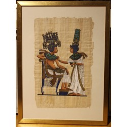 Dessin \"Scène égyptienne\" sur papirus