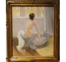 Pastel "Femme au bain" signée Louis MORIN
