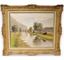 Tableau "Le Rhône" signé BRILO