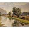 Tableau \"Le Rhône\" signé BRILO