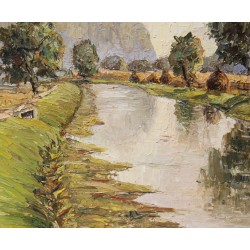 Tableau \"Le Rhône\" signé BRILO