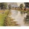 Tableau \"Le Rhône\" signé BRILO