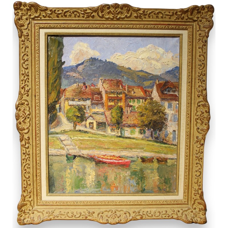 Tableau \"Village\" signé BRILO