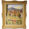 Tableau \"Village\" signé BRILO