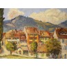 Tableau \"Village\" signé BRILO