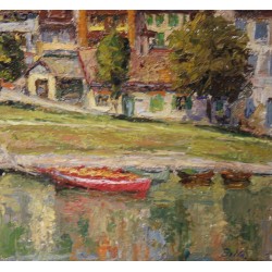 Tableau \"Village\" signé BRILO