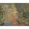 Tableau \"Village\" signé BRILO