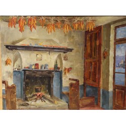 Tableau \"Scène d\'intérieur\" signé A. SCHULTHESS