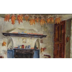 Tableau \"Scène d\'intérieur\" signé A. SCHULTHESS