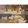 Tableau \"Bord du lac\" signé E. TAILLENS