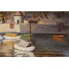 Tableau \"Bord du lac\" signé E. TAILLENS