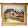 Tableau \"Village du Lavaux\" signé BRILO