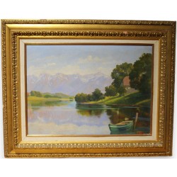 Tableau \"Villeneuve\" signé A. PONCI