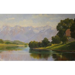 Tableau \"Villeneuve\" signé A. PONCI