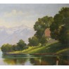 Tableau \"Villeneuve\" signé A. PONCI