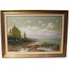 Tableau \"Lac de Morat\" signé J. KEISER