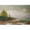 Tableau \"Lac de Morat\" signé J. KEISER