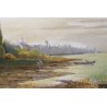 Tableau \"Lac de Morat\" signé J. KEISER