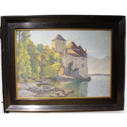Tableau \"Château de Chillon\" non signé
