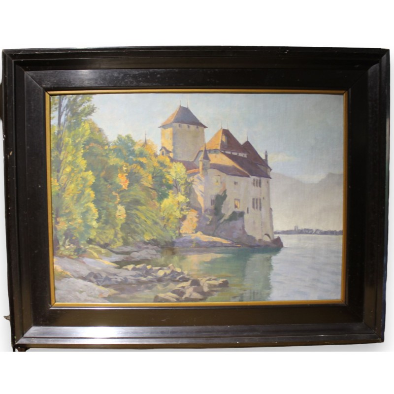 Tableau \"Château de Chillon\" non signé