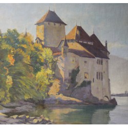 Tableau \"Château de Chillon\" non signé