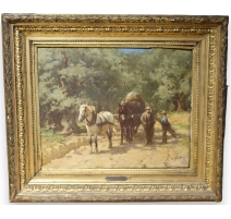 Tableau "Attelage" signé W. VERSCHUUR