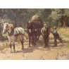 Tableau \"Attelage\" signé W. VERSCHUUR