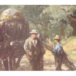 Tableau \"Attelage\" signé W. VERSCHUUR