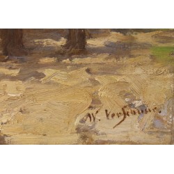 Tableau \"Attelage\" signé W. VERSCHUUR