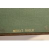 Green leather letter tray with 3 compartments