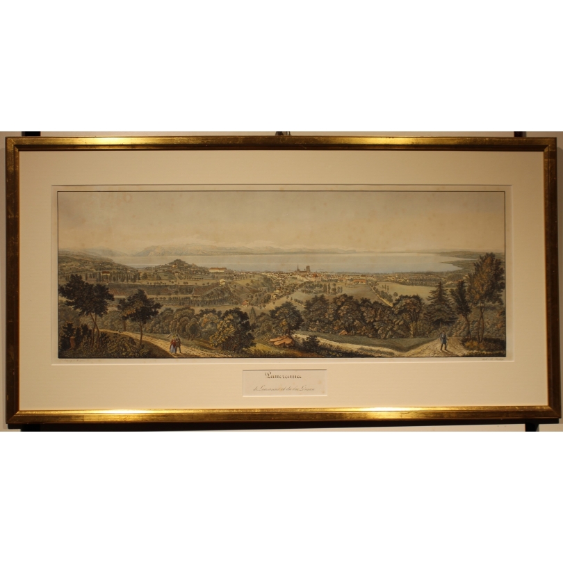 Gravure panoramique "Lausanne" par WEGELIN