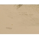 Gravure "Renard couché" signée RIME