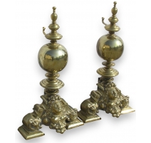 Pair of Baroque andirons.