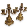Pair of Napoleon III three-candle candlesticks