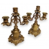 Paire de bougeoirs Napoléon III 3 lumières