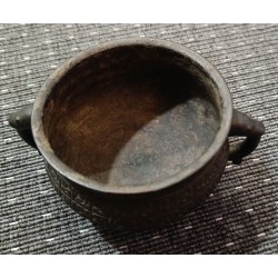 Vase chinois en bronze rond avec anses