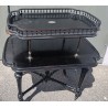 Napoleon III-style serving trolley in blackened wood with 2 trays