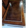 9-drawer partner desk with a brown leather top