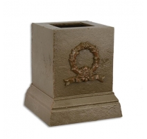 Socle carré en fonte brune "Couronne de lauriers"