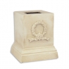 Socle carré en fonte blanche "Couronne de lauriers