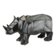 Rhinocéros polygonal en résine noire